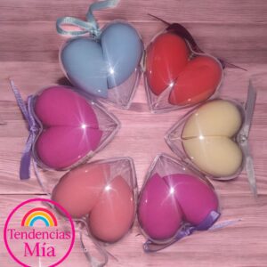 Esponja facial estuche corazon